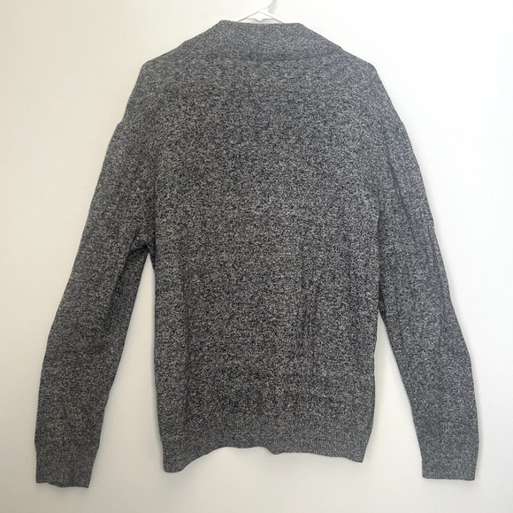 Cashmere Cotton Blend Hawker Rye Heather Charcoal Gray 1/4 Zip Pullover Large - Picture 9 of 9